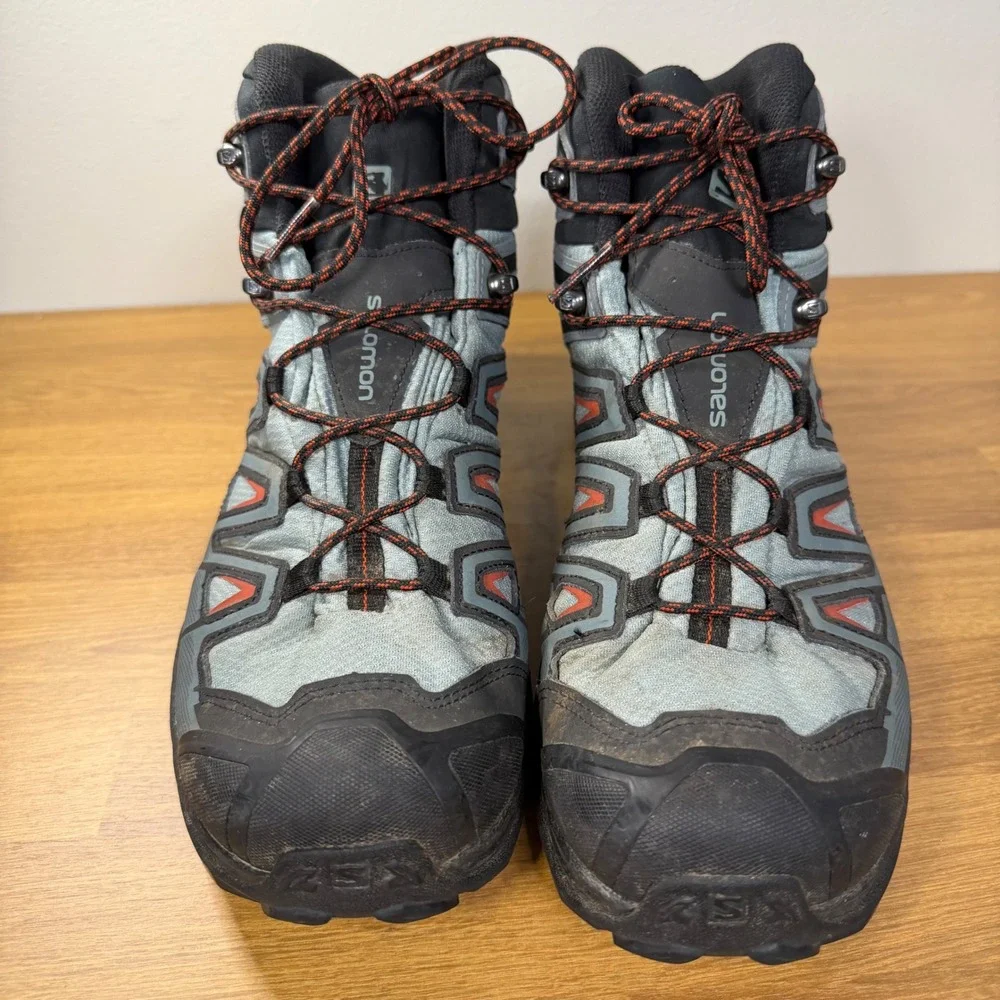 Salomon X Ultra Gore-Tex Hiking Boots Mens 14 Grey Black Red Contagrip 406620